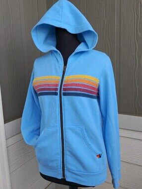 Aviator Nation Kids Size 14 Or Adult  XXS 5 Stripe Zip-Up Hoodie Unisex